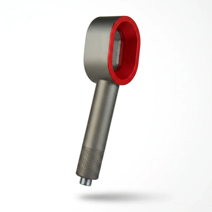 PuraMoment Aromatherapy Showerhead - Gray/Red 3/4 view