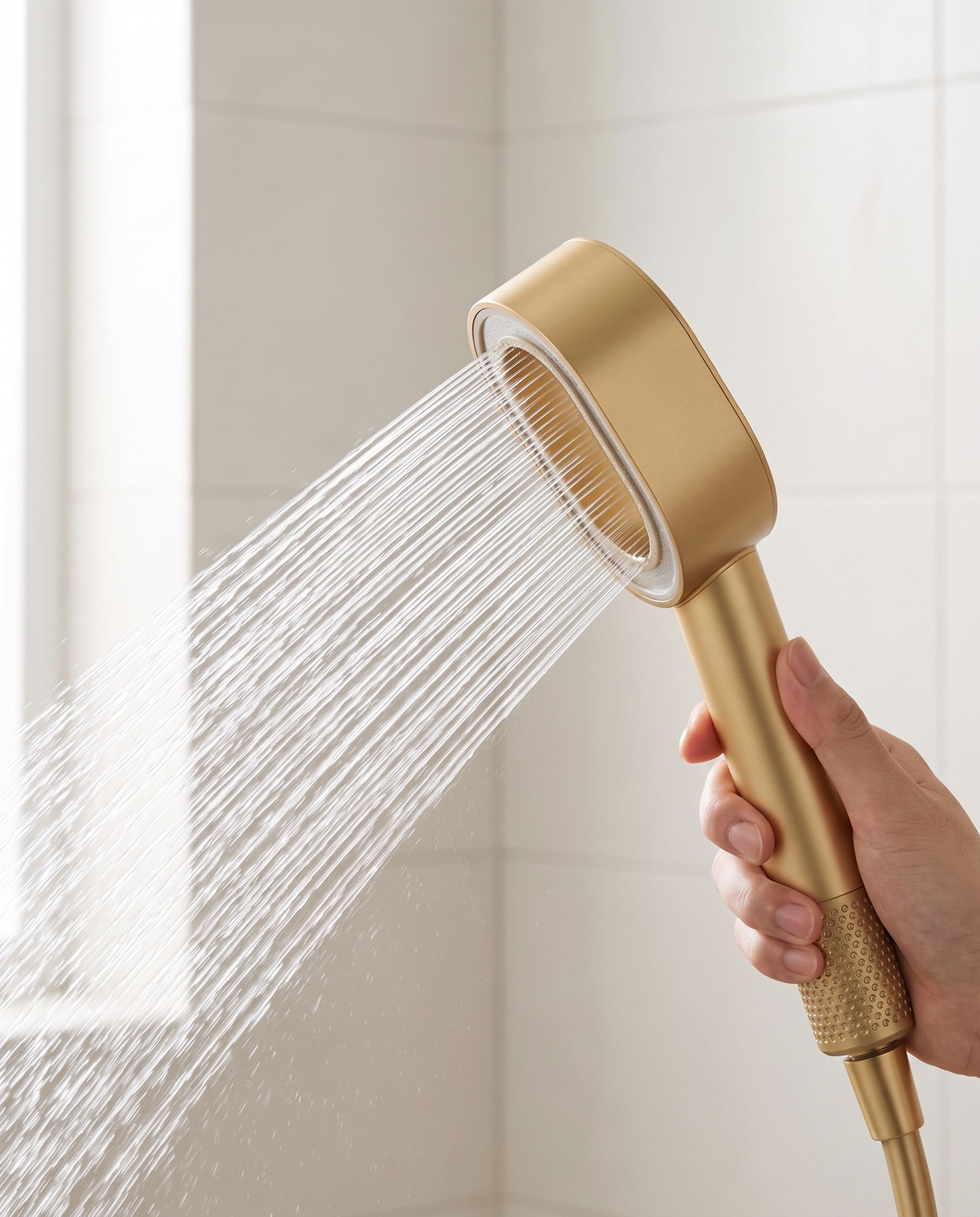 PuraMoment Aromatherapy Showerhead - Gold lifestyle water jet