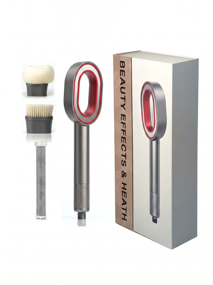 PuraMoment Aromatherapy Showerhead - Gray/Red accessories and gift box
