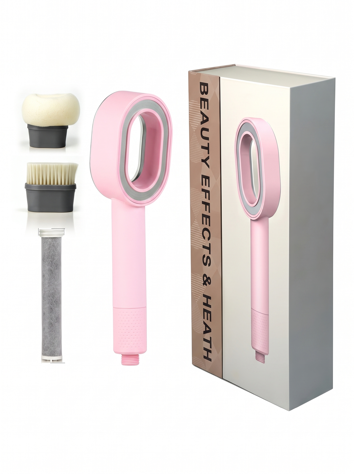 PuraMoment Aromatherapy Showerhead - Pink accessories and gift box